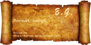 Bernát Gergő névjegykártya